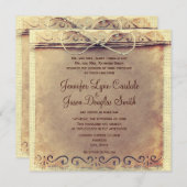 招待を結婚する素朴な国の動揺してなヴィンテージ 招待状 (正面/裏面)