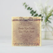 招待を結婚する素朴な国の動揺してなヴィンテージ 招待状 (スタンド正面)