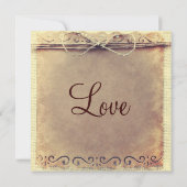 招待を結婚する素朴な国の動揺してなヴィンテージ 招待状 (裏面)