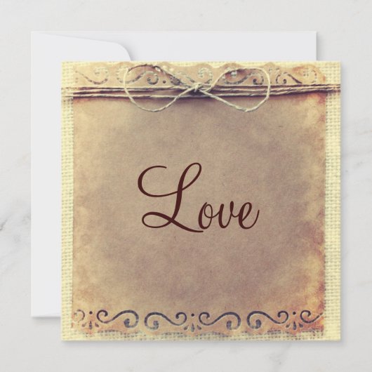 招待を結婚する素朴な国の動揺してなヴィンテージ 招待状 (裏面)