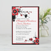 招待を結婚する赤く及び黒い桜の桜 招待状 (スタンド正面)
