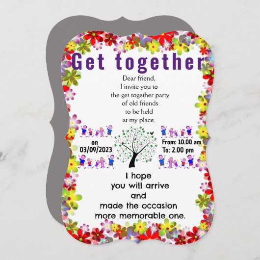 招待を集める 招待状 (正面/裏面)