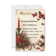 招待エレガントフローラ結婚式招待状デザイン