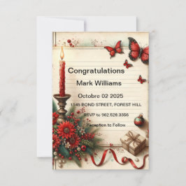 招待エレガントフローラ結婚式招待状デザイン 招待状