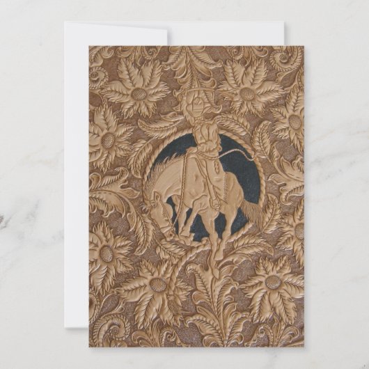 招待カスタム時にツールで革製のイメージ 招待状 (正面)