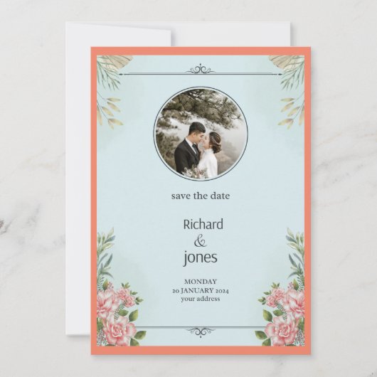 招待カードの日付を保存する 招待状 (正面)