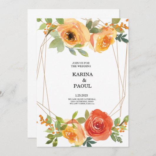 招待カード 招待状 (正面/裏面)