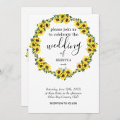 招待シンプル花模様の 招待状 (正面/裏面)