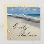 招待ビーチ結婚式 招待状 (正面/裏面)