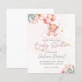 招待ベビーシャワー、クマ、かわいい動物 (正面/裏面)