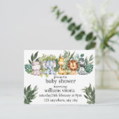 招待ベビーシャワー,動物,サファリ ポストカード (スタンド正面)