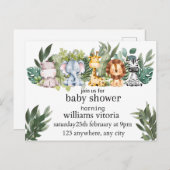 招待ベビーシャワー,動物,サファリ ポストカード (正面/裏面)