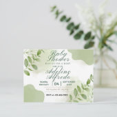 招待ベビーシャワー、花 ポストカード (スタンド正面)