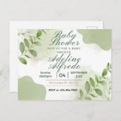 招待ベビーシャワー、花 ポストカード (正面/裏面)