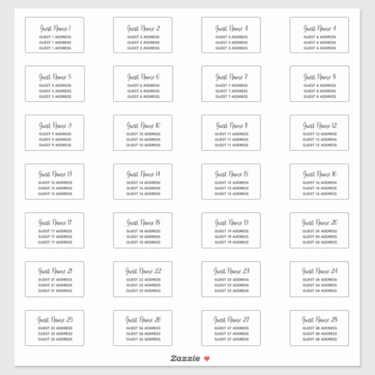 招待ラベル28バウンス名とプリントアドレス シール (シート)