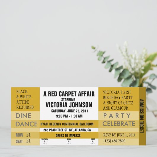 招待券 [ゴールド] 招待状 (スタンド正面)