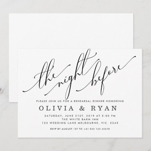 招待前の夜は暗い 招待状 (正面/裏面)