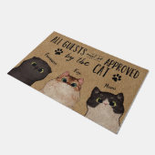 招待客は猫の許可を得なければならない |猫好き ドアマット (アングル)