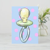 招待水玉模様のおしゃぶり 招待状 (スタンド正面)