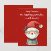 招待状おもしろいクリスマスグリーティングカード 招待状 (正面/裏面)