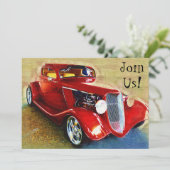 招待状からお祝いへクラシックの車 招待状 (スタンド正面)