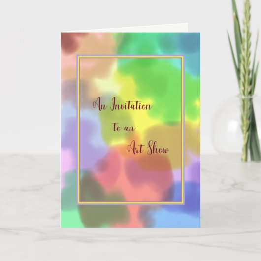 招待状からアートショーへのカラフルデザイン 招待状 (正面)