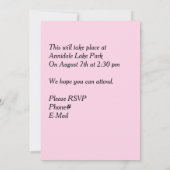 招待状からピクニックベビーシャワー (裏面)