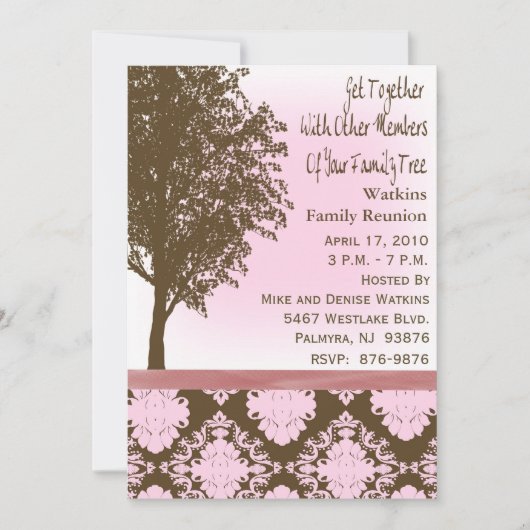 招待状からファミリ懇親会 招待状 (正面)