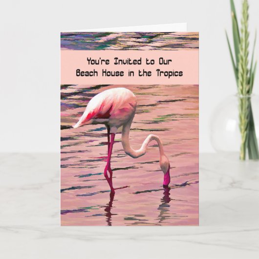招待状から熱帯ビーチコテージ カード (正面)