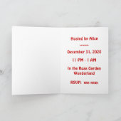 招待状かカード: 不思議の国の白いウサギアリス 招待状 (内部)