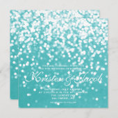 招待状きらめく-結婚ターコイズ 招待状 (正面/裏面)
