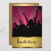 招待状すべてのパーティー金ゴールドとパーティー 招待状 (正面/裏面)