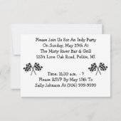 招待状すべての自動レース·フラ市松模様にグがインディに表示される 招待状 (裏面)