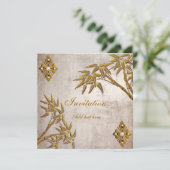 招待状すべての行事アジア金ゴールドオールド紙 招待状 (スタンド正面)