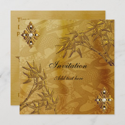 招待状すべての行事アジア金ゴールド 招待状 (正面/裏面)