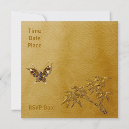 招待状すべての行事アジア金ゴールド 招待状 (裏面)