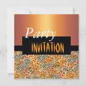 招待状すべての行事アニマルプリントブラックブラウン 招待状 (正面)