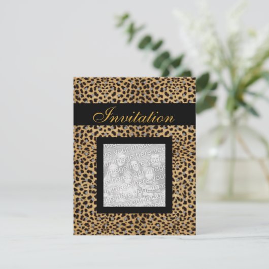 招待状すべての行事アニマルプリント写真の追加 招待状 (スタンド正面)