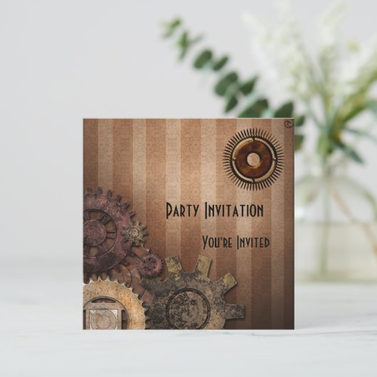 招待状すべての行事ズザゴスチームパンクデザイン 招待状 (スタンド正面)
