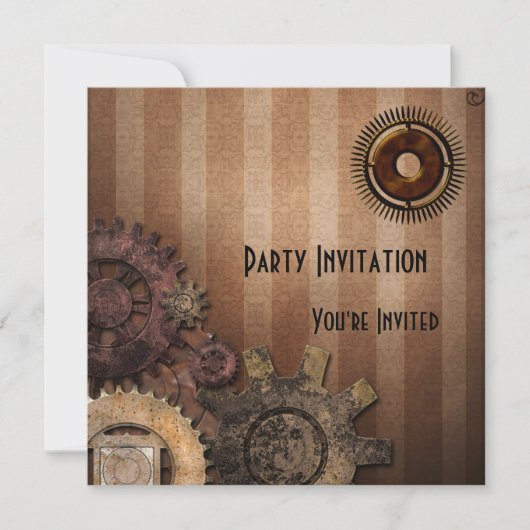 招待状すべての行事ズザゴスチームパンクデザイン 招待状 (正面)