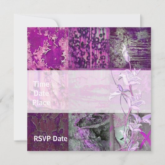 招待状すべての行事パープル通りパッチフローラ 招待状 (裏面)