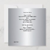 招待状すべての行事ピンクシルバーバブル 招待状 (裏面)