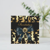 招待状すべての行事ブラック金ゴールドアフリカ抽象芸術 招待状 (スタンド正面)