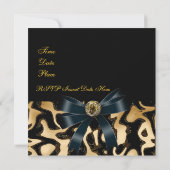 招待状すべての行事ブラック金ゴールドアフリカ抽象芸術 招待状 (裏面)