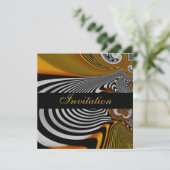 招待状すべての行事抽象芸術オレンジシルバー 招待状 (スタンド正面)