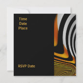 招待状すべての行事抽象芸術オレンジシルバー 招待状 (裏面)