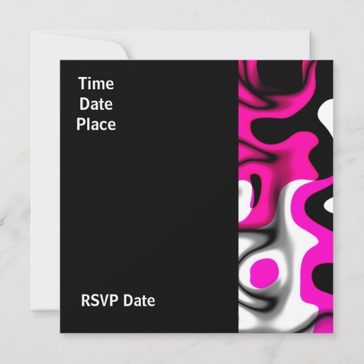 招待状すべての行事抽象芸術ピンクシルバー 招待状 (裏面)