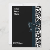 招待状すべての行事白黒牛動物弓 招待状 (裏面)