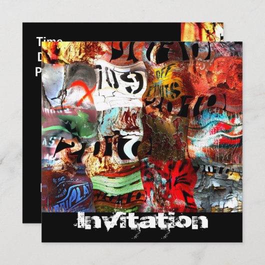 招待状すべての行事通りアート抽象芸術A3 招待状 (正面/裏面)