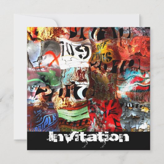 招待状すべての行事通りアート抽象芸術A3 招待状 (正面)